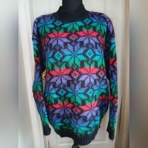 Northern Isles Geometric Women's Sweater Mohair Blend